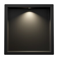 Inbouwnis BWS Albert 30x30x7cm Met Led Mat Zwart