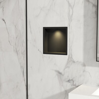 Inbouwnis BWS Albert 30x30x7cm Met Led Mat Zwart