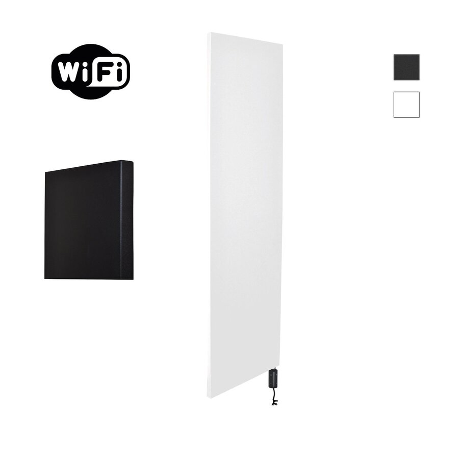 Radiator Sanicare Denso Met WiFi 180 x 40 cm Mat Wit Met Thermostaat Zwart Rechtsonder
