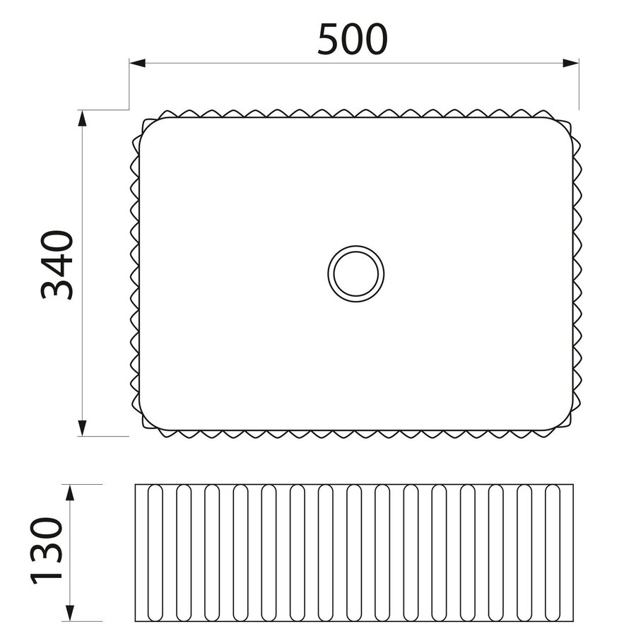 Waskom Sapho Picobello Keramisch Rechthoek 50x34 cm Wit