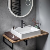 Opbouw Wastafel Sapho Twig Met Wastekapje 60x47 cm Cast Marble Wit