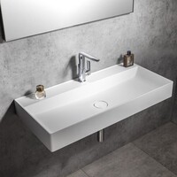 Opbouw Wastafel Sapho Twig Met Wastekapje 100x47 cm Cast Marble Wit