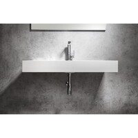 Opbouw Wastafel Sapho Twig Met Wastekapje 100x47 cm Cast Marble Wit