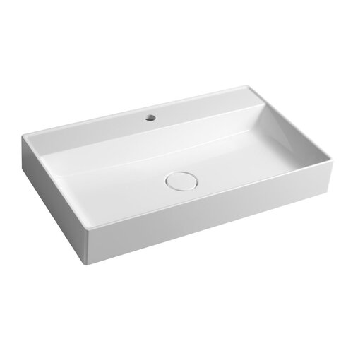 Opbouw Wastafel Sapho Twig Met Wastekapje 80x47 cm Cast Marble Wit 