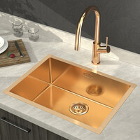 Inbouw Wastafel Sapho Zenith 60x45 cm RVS Koper PVD