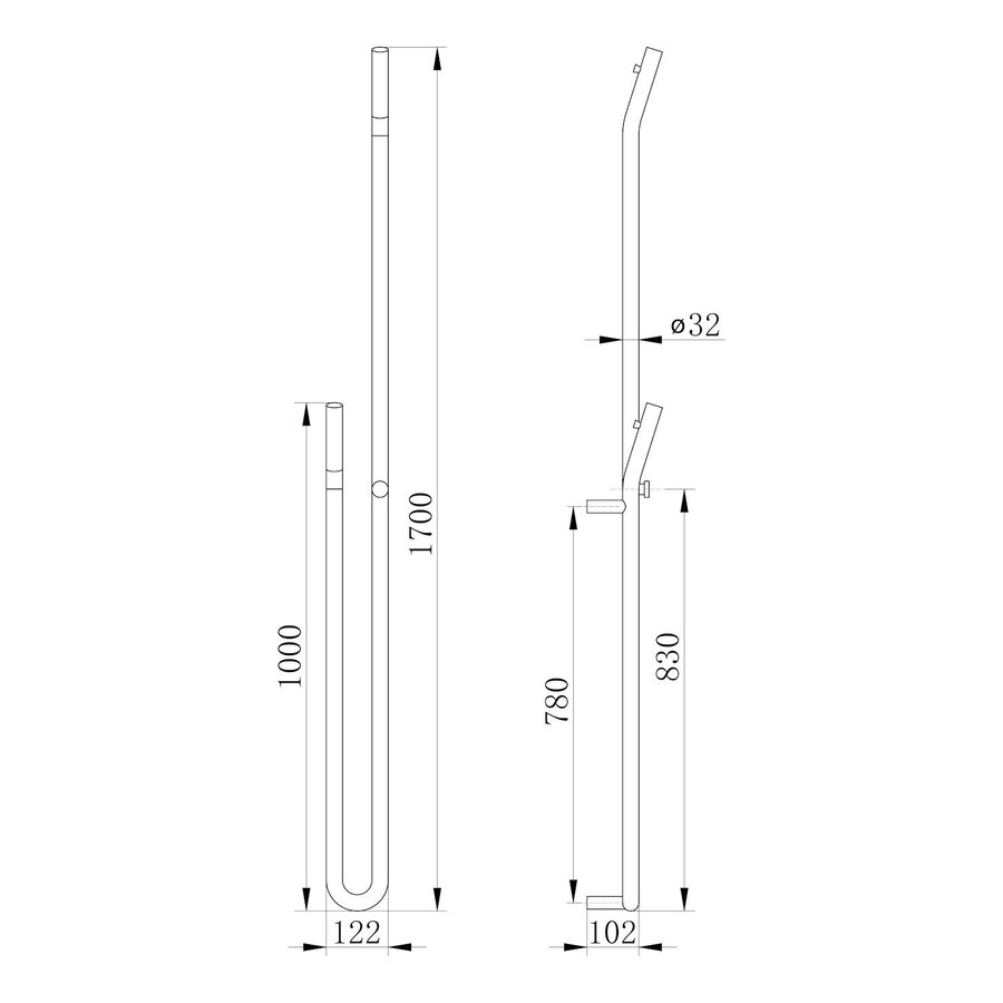 Elektrische Radiator Sapho Duopasso Met Timer 12,2x170 cm 45W Mat Zwart