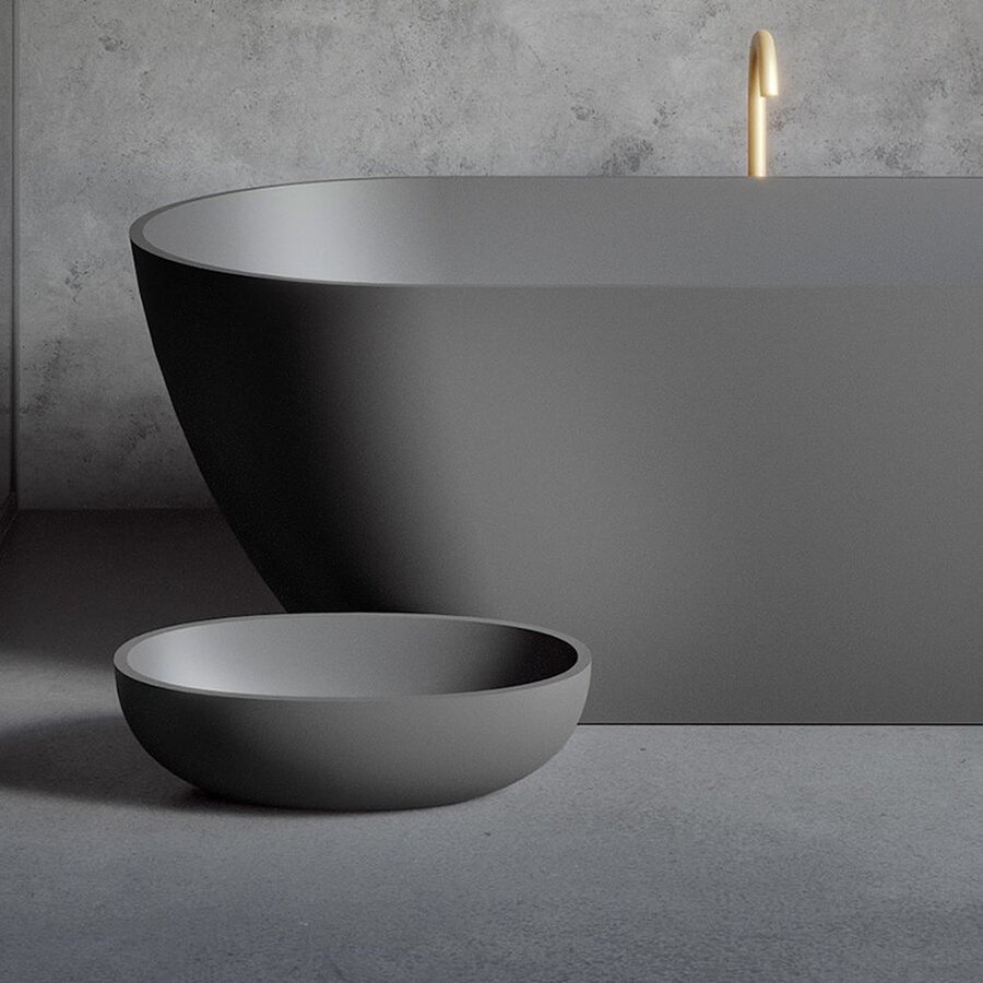 Waskom Riho Escala 55x32 cm Solid Surface Mat Antraciet