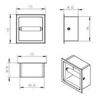 Toiletrolhouder Inbouw Wiesbaden Rocko Zonder Klep RVS