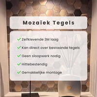 Mozaïek Isodeco Steenstrip Blok Vierkant Zelfklevend 30.5x30.5 cm Licht Goud (Prijs Per Stuk)