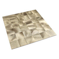 Mozaïek Isodeco Steenstrip Blok Vierkant Zelfklevend 30.5x30.5 cm Licht Goud (Prijs Per Stuk)