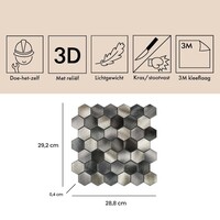 Mozaïek Isodeco Steenstrip Hexagon Zelfklevend 29.0x28.0 cm Geborsteld Brons (Prijs Per Stuk)