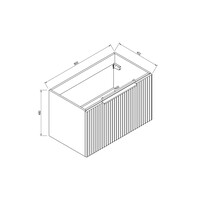 Onderkast BWS Bella Met 1 Lade 80x45 cm Naturel Eik