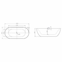 Vrijstaand Bad Melissa 180x85x60 cm Incl. Klikwaste, Afvoer en Sleuf Overloop Glans Wit