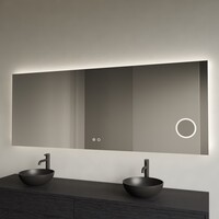 Spiegel BWS GlintEdge Rechthoekig 140 x 70 cm Incl. Spiegelverwarming, Scheerspiegel en Indirect LED-verlichting Rondom