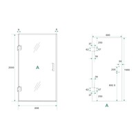 Glas Voor Nisdeur Wiesbaden Less 70x200 cm 8 mm Nano Helder Glas
