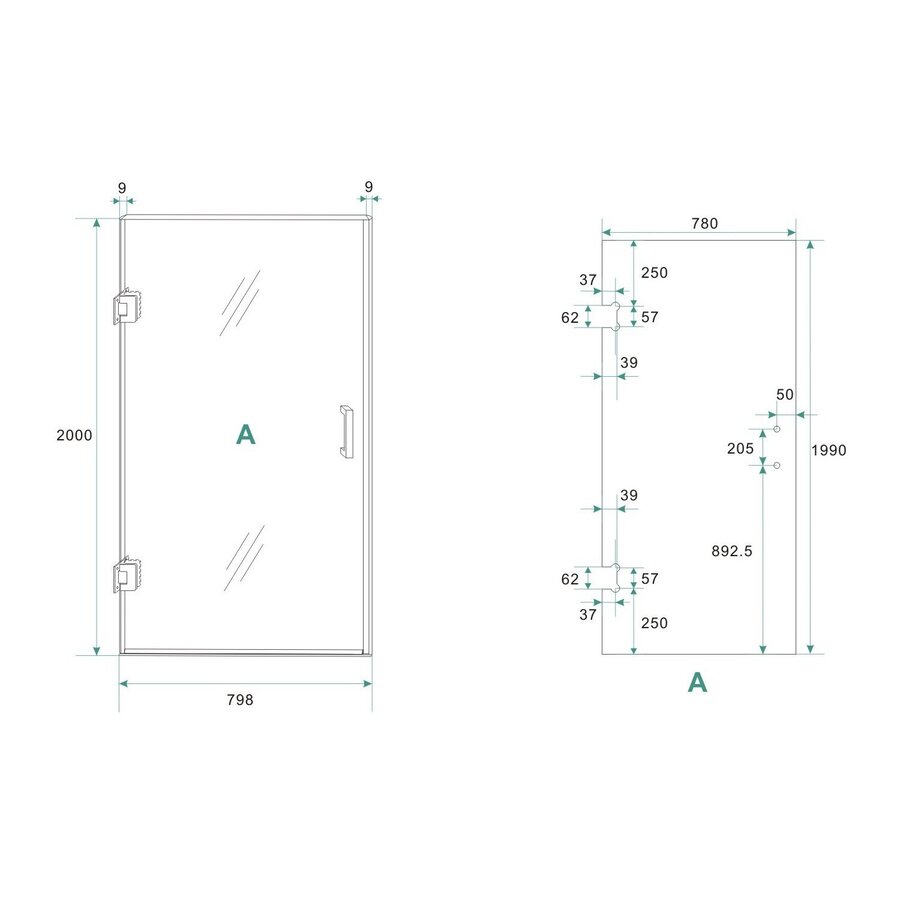 Glas Voor Nisdeur Wiesbaden Less 80x200 cm 8 mm Nano Helder Glas