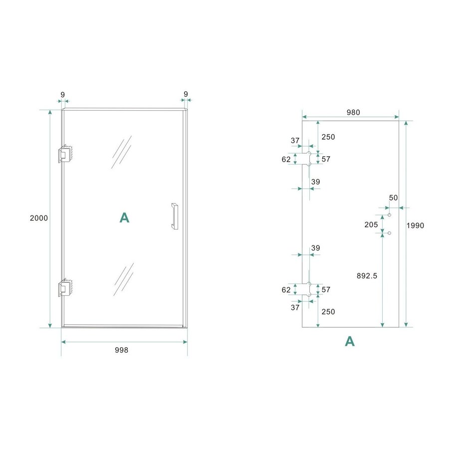 Glas Voor Nisdeur BWS Miley 100x200 cm 8 mm Nano Helder Glas