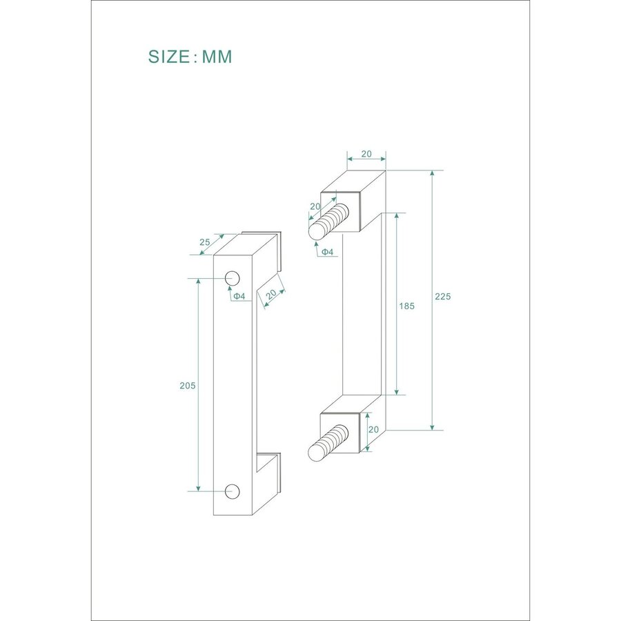 Scharnierset En Greep tbv Profielloze Nisdeur BWS Miley Geborsteld Staal