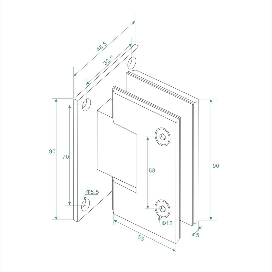 Scharnierset En Greep tbv Profielloze Nisdeur BWS Miley Mat Zwart