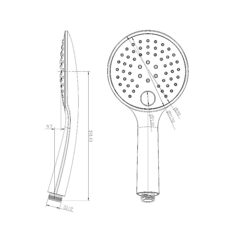 Handdouche BWS Cole 3 Standen Kunststof Geborsteld Brons Koper