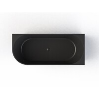 Ligbad Arqua Pinto Muurbad 160 X 70 cm Rechts Mat Zwart