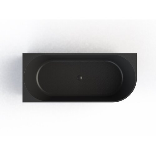 Ligbad Arqua Pinto Hoekbad 180x80 cm Links Mat Zwart 
