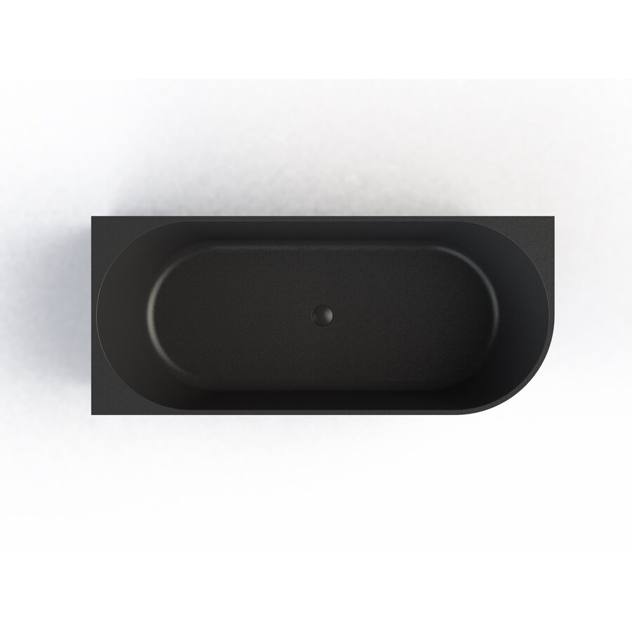 Ligbad Arqua Pinto Hoekbad 180x80 cm Links Mat Zwart