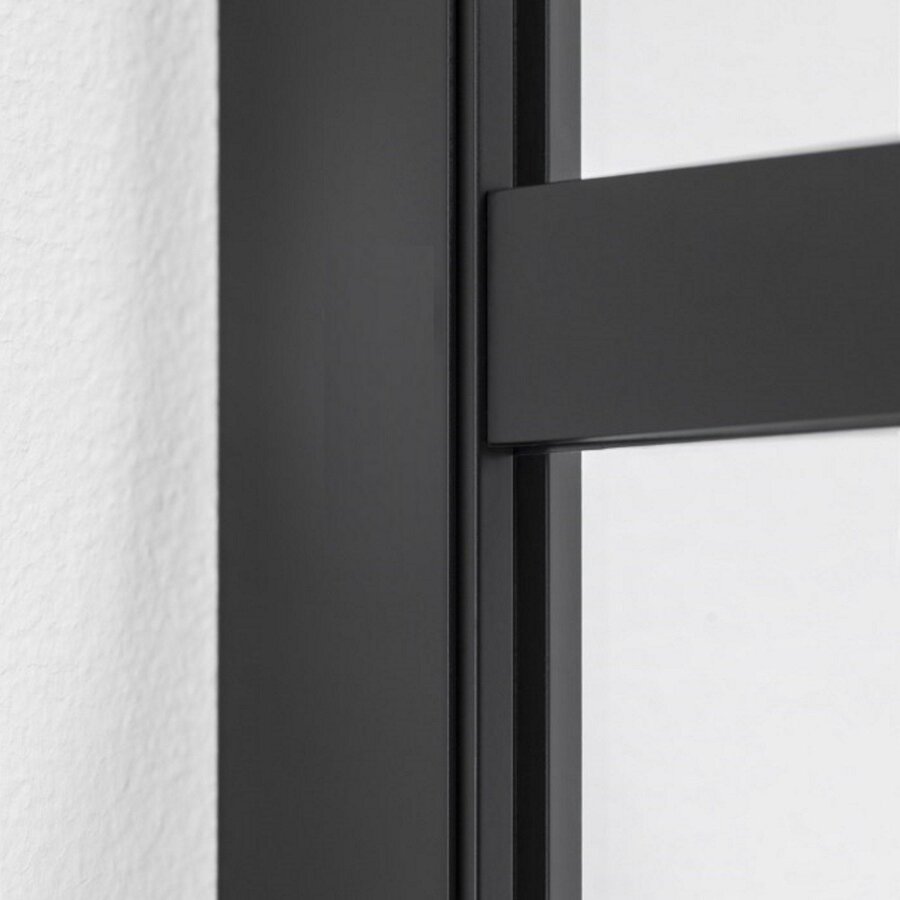 Inloopdouche BWS Black Line 70x200 cm 8mm NANO Glas Mat Zwart Raster