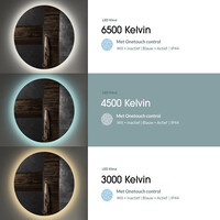 Badkamerspiegel Gliss Fury Organic LED Verlichting 100x100 cm En Spiegelverwarming