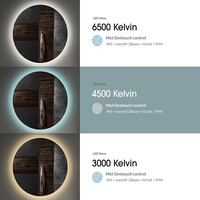 Badkamerspiegel Gliss Design Fury Satine 100x100cm Met LED-Verlichting En Spiegelverwarming