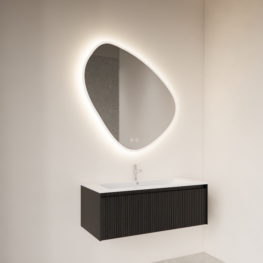 Badkamerspiegel Gliss Design Fury Satine 120x120cm Met LED-Verlichting En Spiegelverwarming