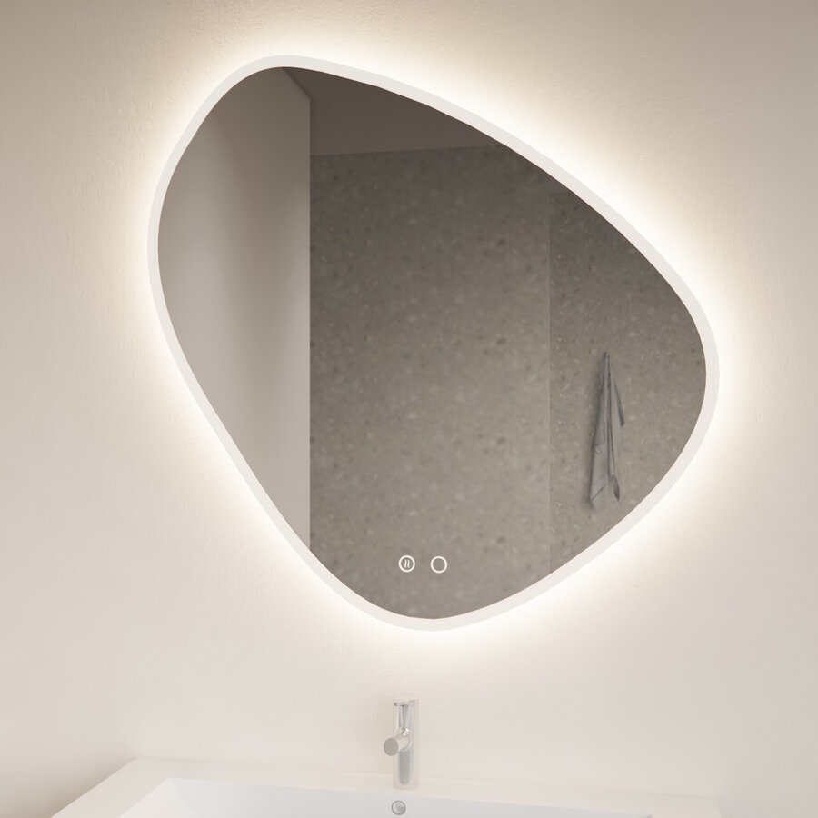 Badkamerspiegel Gliss Design Fury Satine 120x120cm Met LED-Verlichting En Spiegelverwarming