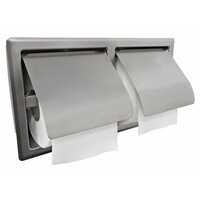 Dubbele Toiletrolhouder Inbouw Boss & Wessing Boston met Klep RVS