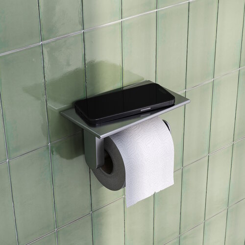 Toiletrolhouder Brauer Brushed Edition Met Planchet RVS Geborsteld PVD 