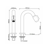 Fonteinset BWS Solid Surface Met Handdoekhouder Rechts Zwart Mat Zwart