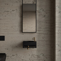 Fonteinset BWS Solid Surface Met Handdoekhouder Rechts Zwart Goud