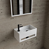 Fonteinset BWS Solid Surface Met Handdoekhouder Links Wit Mat Zwart
