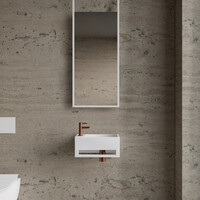 Fonteinset BWS Solid Surface Met Handdoekhouder Links Wit Koper