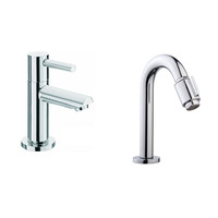 Fonteinset BWS Solid Surface Met Handdoekhouder Links Wit Chroom