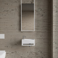 Fonteinset BWS Solid Surface Met Handdoekhouder Links Wit Chroom