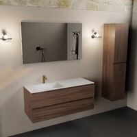 MONDIAZ AIVY 120cm badmeubel Mocha, wastafel Talc solid surface links 1 kraangat (AI-351631TALC-SI - AI-M120MOLI)