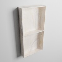 MONDIAZ EASY Nis 59,5x29,5cm in solid surface kleur Ostra. 2 vakken geschikt voor in- of opbouw