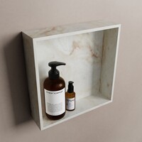 MONDIAZ EASY Nis 29,5x29,5cm in solid surface kleur Frappe. 1 vak geschikt voor in- of opbouw