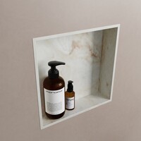 MONDIAZ EASY Nis 29,5x29,5cm in solid surface kleur Frappe. 1 vak geschikt voor in- of opbouw