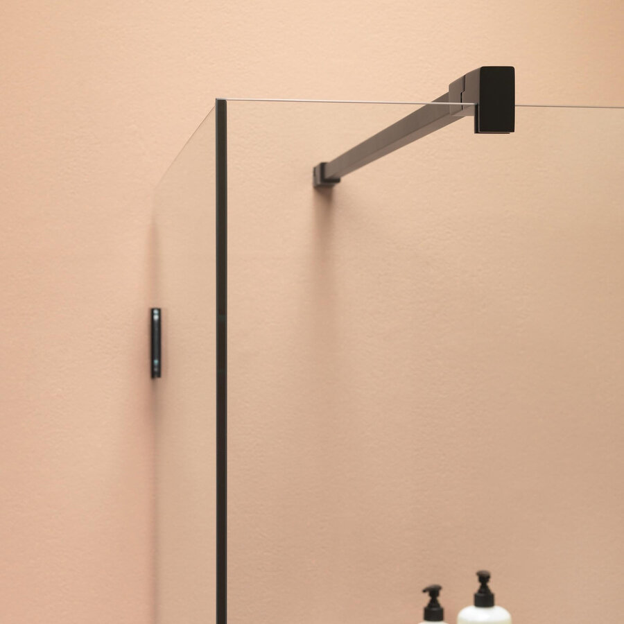 Inloopdouche Sealskin I AM Type A1 90x30x200 cm Helder Glas Antikalk Mat Zwart