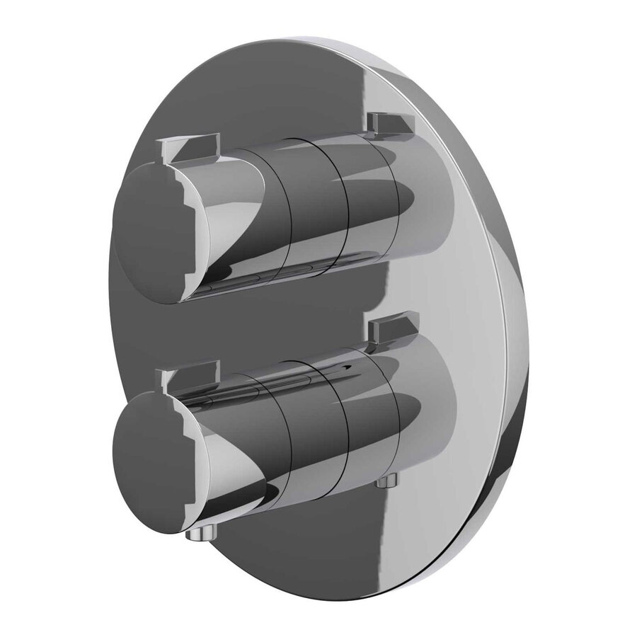 Afbouwdeel IVY Pact Inbouwthermostaat Stop-Omstel Met Rond Rozet Chroom