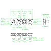 Inbouwbox IVY tbv Inbouw Thermostaat 3 Stopkranen Symmetry Donker Blauw