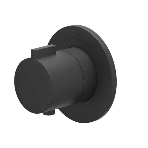 Afbouwdeel IVY Pact Inbouwthermostaat Symmetry Met Rond Rozet Mat Zwart PED 