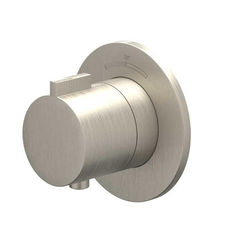 Afbouwdeel IVY Pact Inbouwthermostaat Symmetry Met Rond Rozet Geborsteld Nickel PVD 