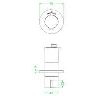 Afbouwdeel IVY Pact Inbouwthermostaat Symmetry Met Rond Rozet Geborsteld Nickel PVD